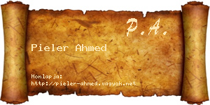 Pieler Ahmed névjegykártya